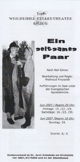 Flyer Ein seltsames Paar